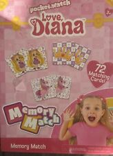 🏆Love Diana Matching Game Memory Match with 72 Cards Girls Toy Pocketwatch New
