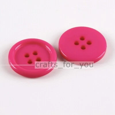 2-HOLE 4-HOLE COLOURED RESIN ROUND BUTTON FOR SEWING SCRAPBOOK HANDMADE CRAFTS  - Image 1 of 4