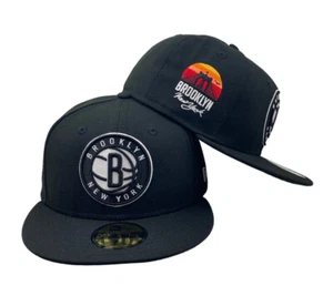 Brooklyn Nets New Era black 59fifty fitted hat cap - Picture 1 of 8