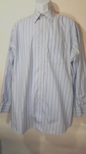 Tommy Hilfiger Hombre Camisa Botón Frontal Talla 17 34-35 Azul Rayas Algodón XL J7 - Imagen 1 de 10