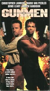 Gunmen VHS 1994 Christopher Lambert Mario Van Peebles Denis Leary Action VTG R