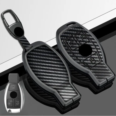 For Benz C300 C350 GLC GLA CLA GLK CLS Alloy Carbon Fiber Car Key Fob Case Cover - Изображение 1 из 4