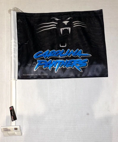 CAROLINA PANTHERS BIG TEXT LOGO black 11X14 CAR flag GENUINE NFL Licensed US Cover