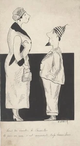 "LE CONCERTO" Dessin à l'encre de Chine par E. LENOIR (années 30)  - Imagen 1 de 1