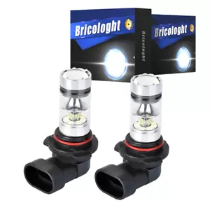 Pair 9140 9145 H10 HB3 9005 LED 100W 6000K White Fog Light Driving DRL Bulb - Picture 1 of 12