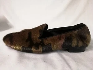 Tiberio - Camouflage Furry Slippers, Rounded Toe and hard Bottom Size Uk 5 - Picture 1 of 7