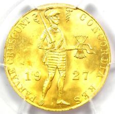 1927 Netherlands Gold Ducat Coin 1D - Certified PCGS MS64 (BU UNC) - Rare Coin