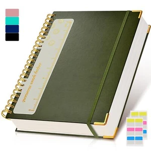 Spiral Notebook Journal 8.5” x 11”, 300 Pages Hardcover Leather Line - Picture 1 of 7