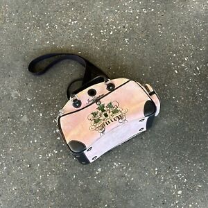 Y2K Juicy Couture Small Pet Dog Carrier Pink Bag w/ Strap “Bark All Night” Used