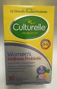 Culturelle Probiotics Women’s Wellness Probiotic 30 Chewable Tablets EXP: 10/25 - Picture 1 of 1