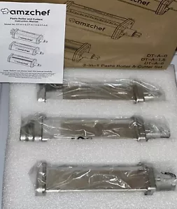 NEW in Box AMZCHEF 3 in 1 Pasta Roller and Cutter Set Flat Spaghetti Fettuccine - Picture 1 of 8