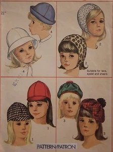 S-6274 Vintage Girl Hat Pattern Simplicity Head Size 21" - Picture 1 of 5