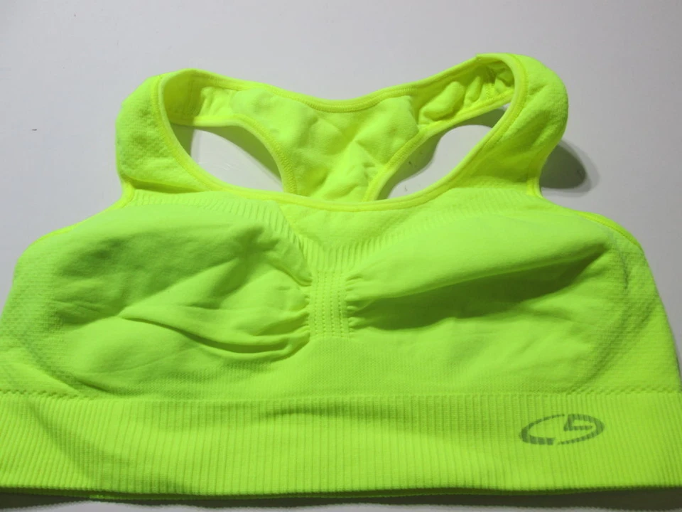Champion Sport Bra Size M Chartreuse Yellow Wireless Lined Racerback Pullover - Изображение 1 из 4