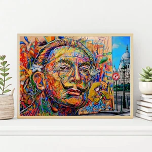 Salvador Dali - Graffiti Modern Fun Pictures Print Great for Gift POSTER CANVAS - Picture 1 of 3