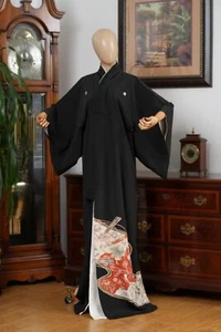 DEAR VANILLA JAPANESE TOMESODE SILK KIMONO WOMEN'S AUTHENTIC JAPAN MADE VINTAGE - Picture 1 of 10