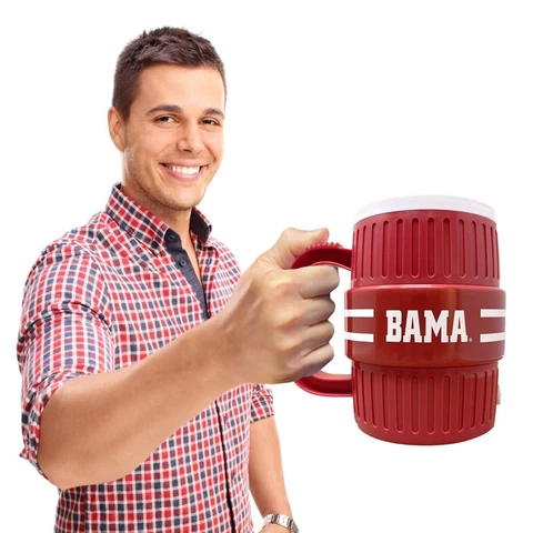 ALABAMA CRIMSON TIDE Water Cooler Mug - Beer Coffee Cup Stein Tailgating Gift Cover