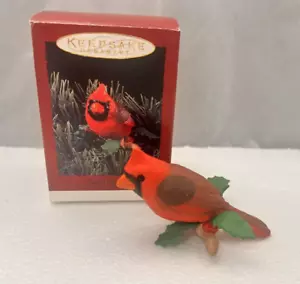 Vintage 1996 Hallmark Keepsake Ornament Regal Cardinal Red Bird Clip-On Signed - Picture 1 of 12