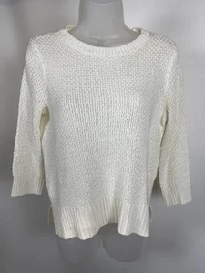 LAUREN Ralph Lauren Pullover Damen Gr. PS weiß 3/4 Arm Seitenschlitz Rundhals - Bild 1 von 8