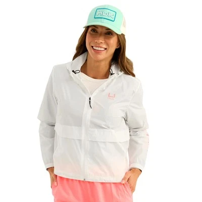 Chaqueta de lluvia para mujer Huk Tradewinds, blanca, mediana Foto 1 de 4
