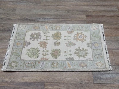 Bohemian Oushak Rug, Oushak Turkish Rug, Hand Made Contemporary Rug, 2x3Ft - Image 1 of 4