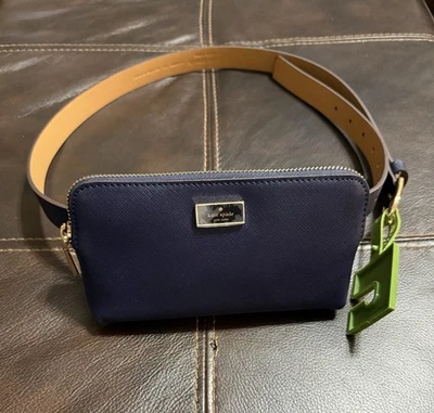 Kate Spade Saffiano Zip Top Belt Bag Navy L/XL - Image 1 of 4