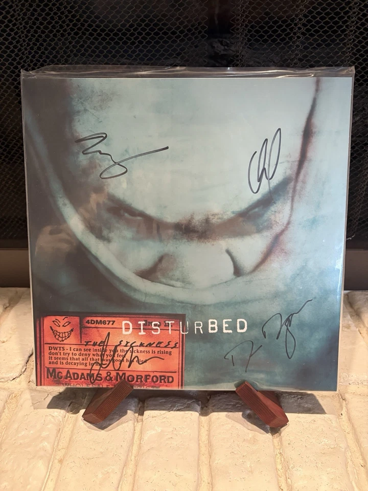 Disturbed - The Sickness 25th Anniversary SIGNED / AUTOGRAPHED Green Vinyl LP - Image 1 of 1