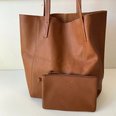 J экипажа сумка с короткими ручками коричневый кожаный рынок сумка молнии мешок комплект - Изображение 1 из 4