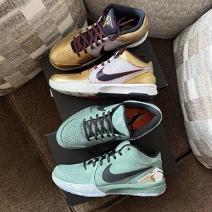 Size 12 - Nike Zoom Kobe 4 Protro Girl Dad & Gold Medal Bundle - Picture 1 of 7