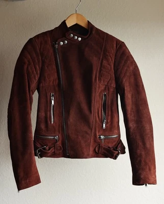 Ralph Lauren фиолетовый ярлык замши мотоциклиста Moto куртка женщин размер 4 - Изображение 1 из 4