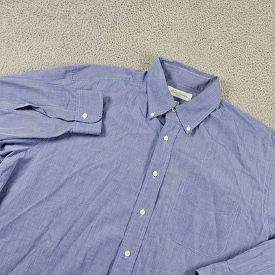 Brooks Brothers Shirt Mens 17-35 Blue Oxford Button Down Long Sleeve Made USA - Image 1 of 4