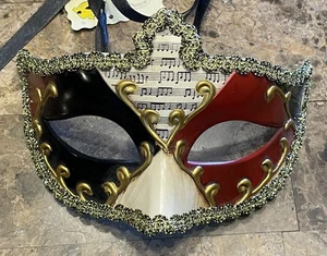 Italian Carnivale Opera Mask Hand Painted From Venice Italy. Beautiful Vintage.. - Picture 1 of 9