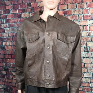 Arcadia Rustic Simplicity Lederjacke Herren XL gesteppt gefüttert braun Vintage  - Bild 1 von 20