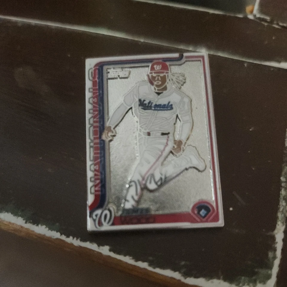 2025 Topps Series 1 - James Wood - Super Box Enamel Collectors Pin - Nationals - Image 1 of 1