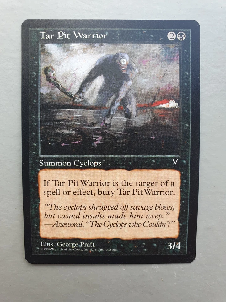 Tar Pit Warrior, MTG Visions (1997), Common Black Creature NM - Image 1 of 2