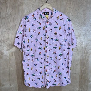 RVCA x KRISTEN LIU WONG LUKE PELLETIER PARROT BIRD HAWAIIAN LOUNGE CAMP SHIRT XL - Picture 1 of 8