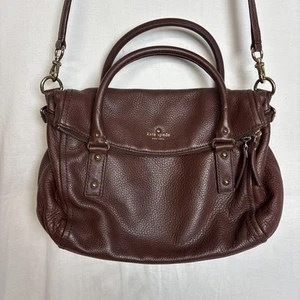 Borsa a tracolla Kate Spade New York in pelle marrone ciottolato doppio manico - Foto 1 di 7
