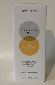 Balance Me - AHA Glow Mask - Glycolic Acid Kaolin Clay-Full Size 50mL/ 1.69Fl oz - Picture 1 of 5