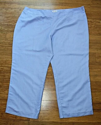 NWOT JESSICA LONDON Pants Casual Career Blue Linen / Rayon Lined Plus Sz 28  #08 - Image 1 of 4