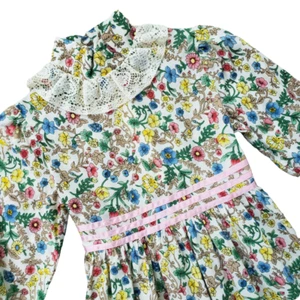 VINTAGE 70s Girl's Prairie Pioneer Maxi Dress - Picture 1 of 11
