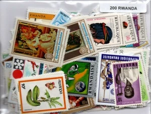 Lot  de 200 timbres du Rwanda - Picture 1 of 1