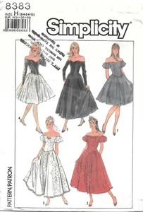 Vintage 1987 Simplicity Sewing Pattern 8383 Dress in Two Lengths Size: 6-8-10 - Picture 1 of 2