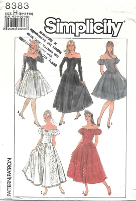 Vintage 1987 Simplicity Sewing Pattern 8383 Dress in Two Lengths Size: 6-8-10 - Image 1 of 2