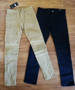 Jeans da uomo Dant Bulun neri marrone chiaro taglia 30 32 gamba skinny elasticizzati 5 tasche 366 - Foto 1 di 12