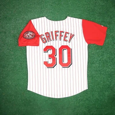 Ken Griffey Jr. 2000 Cincinnati Reds Home White Men's Jersey w/ 25th Patch - Image 1 of 4