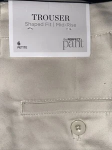 Christopher & Banks 6P NWT Shaped Fit Mid Rise Trouser Khaki Pants 4928 🧡 - Picture 1 of 8