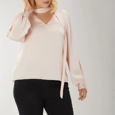 COAST Tisha Sequin Cuff Blouse Size 24 - Image 1 of 4