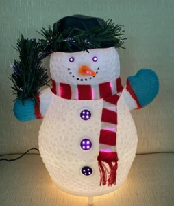 Muñeco de nieve de fibra óptica de 12" usado en excelente estado se ilumina, sin cambio de color - Imagen 1 de 6