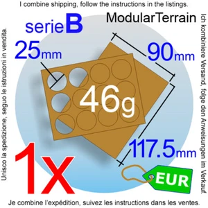 1x MDF Movement Tray 3x4 4x3 (B 2.5mm) 25mm Round Base Bandeja War Hammer 40k - Bild 1 von 7