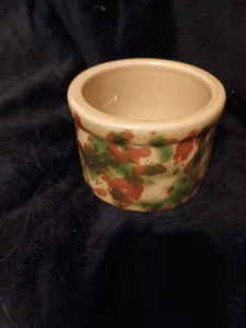 American General 4" Stoneware Ramekin Green Mustard Yellow Brown Glaze NWOT - Picture 1 of 5