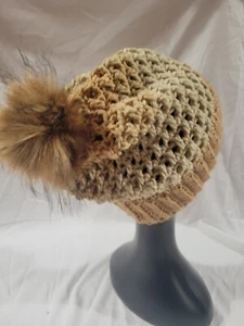 Womens Handmade Crochet Hat Beanie - Picture 1 of 2
